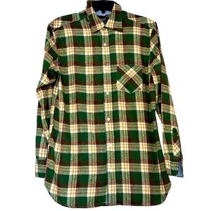 NWT Bogari Long Sleeve Button Shirt Mens‎ M Plaid Flannel Flip Cuffs